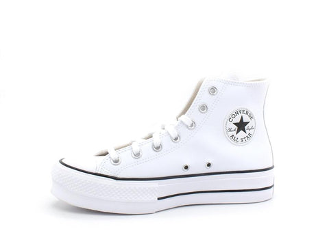 CONVERSE C.T. All Star Lift Hi Sneaker Leather White Black 561676C - Sandrini Calzature e Abbigliamento