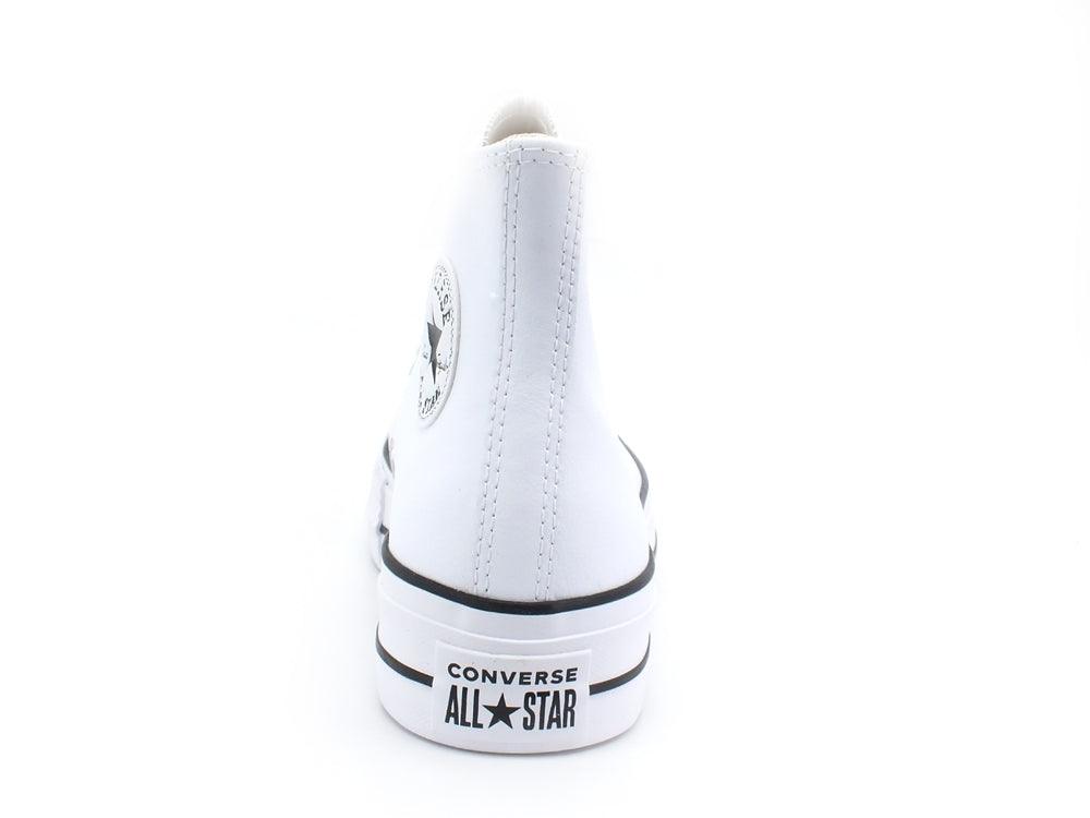 CONVERSE C.T. All Star Lift Hi Sneaker Leather White Black 561676C - Sandrini Calzature e Abbigliamento