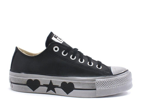 CONVERSE C.T. All Star Lift Leather Limited Edition Black Wordmarks 569118C - Sandrini Calzature e Abbigliamento