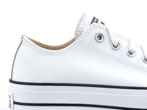 CONVERSE C.T. All Star Lift Ox Sneaker Leather White Black 561680C - Sandrini Calzature e Abbigliamento
