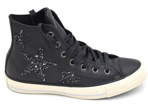 CONVERSE CT All Star Hi Sneakers Black Pure Silver 559012C - Sandrini Calzature e Abbigliamento
