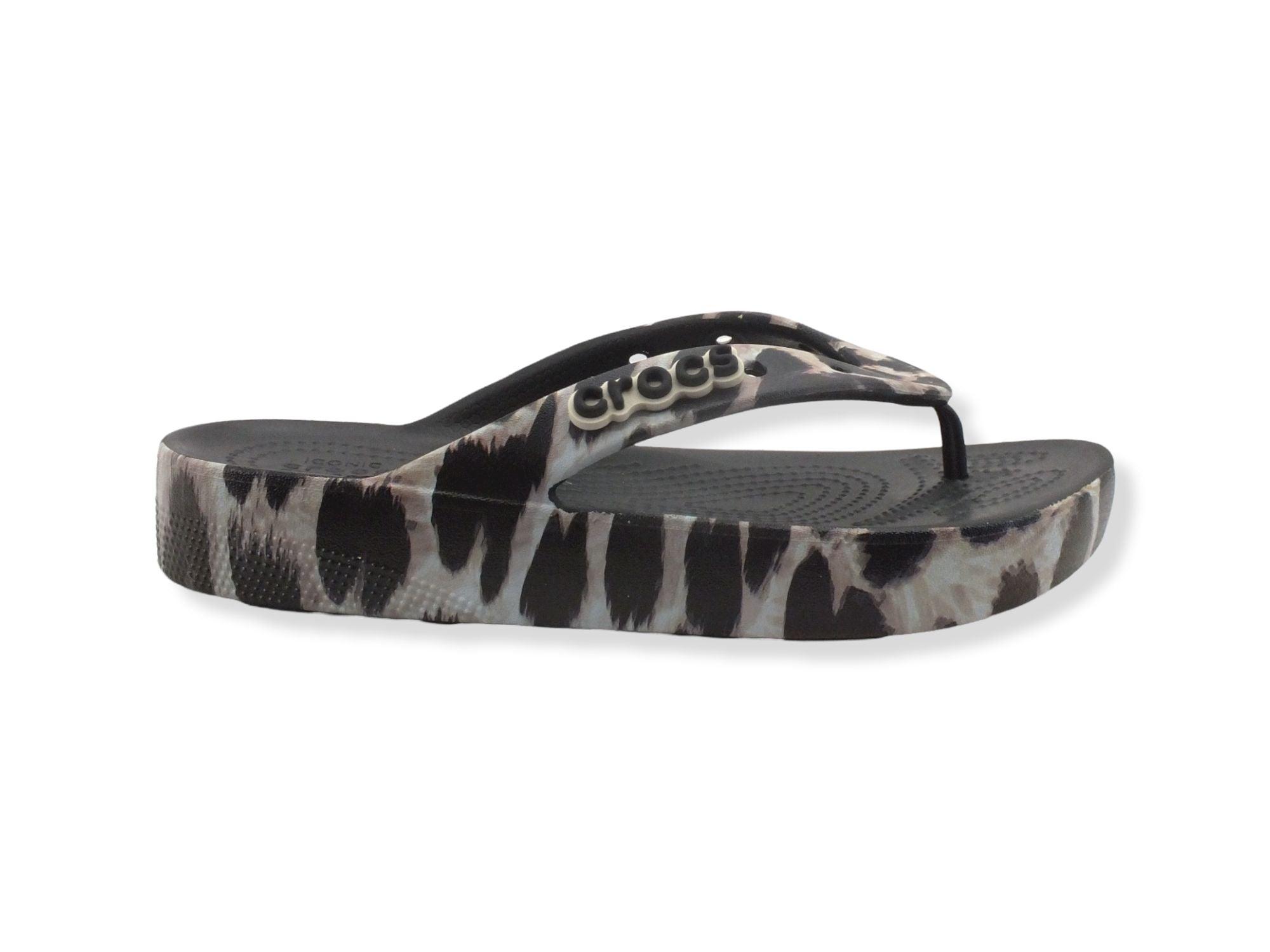 CROCS Cls Platform Animal Remix Infradito Gomma Donna Black Leopard 207845-0CU - Sandrini Calzature e Abbigliamento