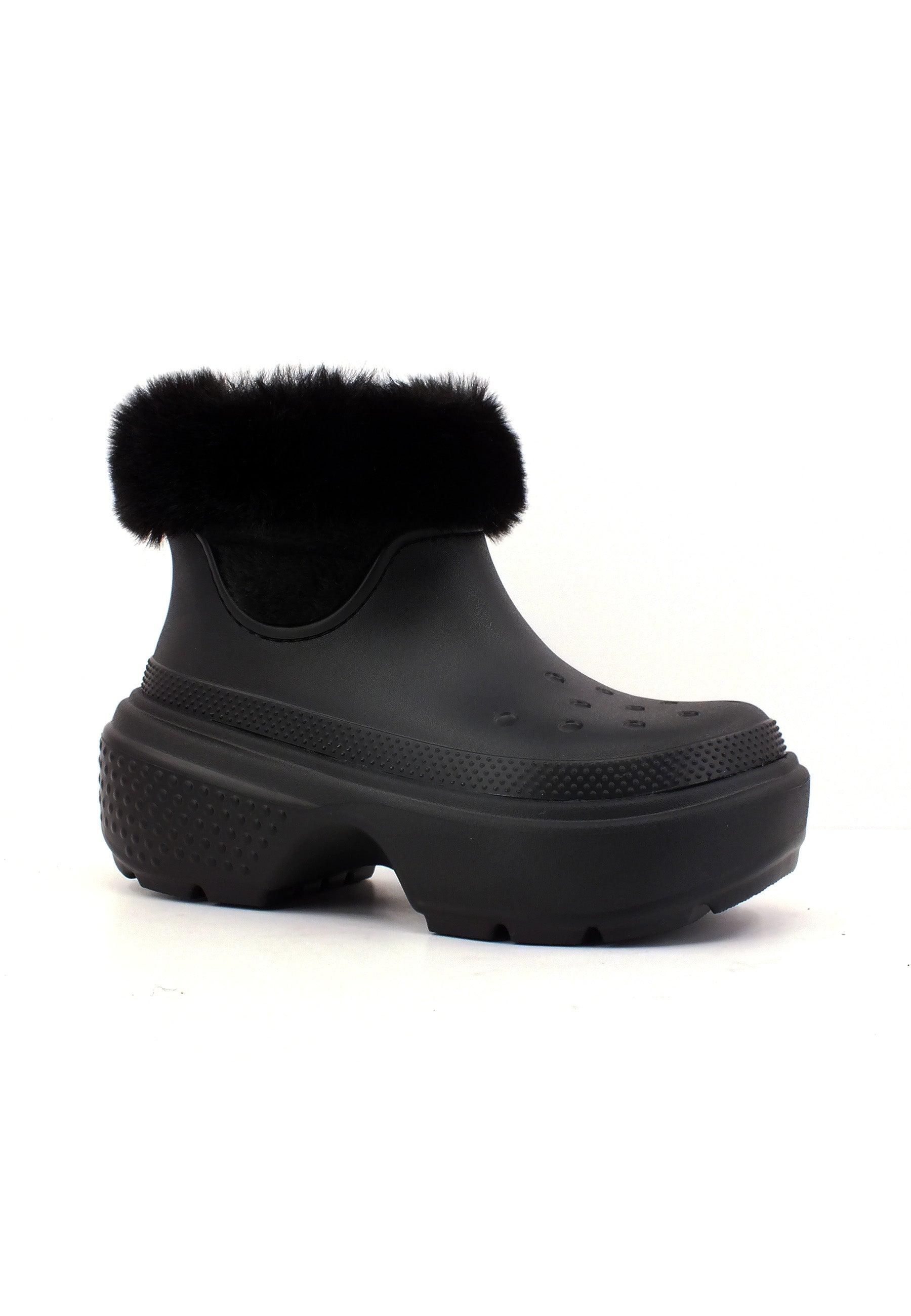 CROCS Stomp Lined Boot Stivaletto Pelo Donna Black 208718-001 - Sandrini Calzature e Abbigliamento