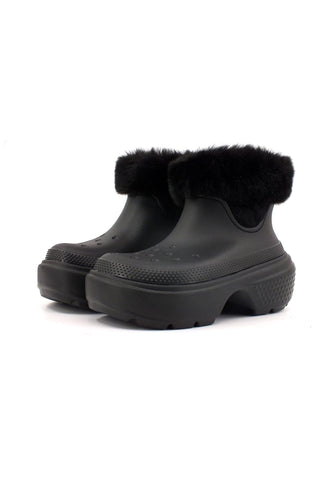 CROCS Stomp Lined Boot Stivaletto Pelo Donna Black 208718-001 - Sandrini Calzature e Abbigliamento