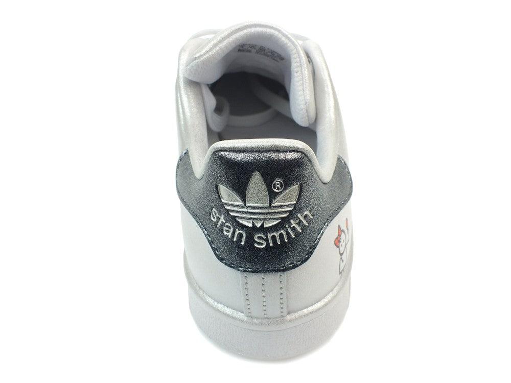 CUSTOM / ADIDAS Stan Smith White Blue Silver Spray COME NELLE FAVOLE M20325 - Sandrini Calzature e Abbigliamento