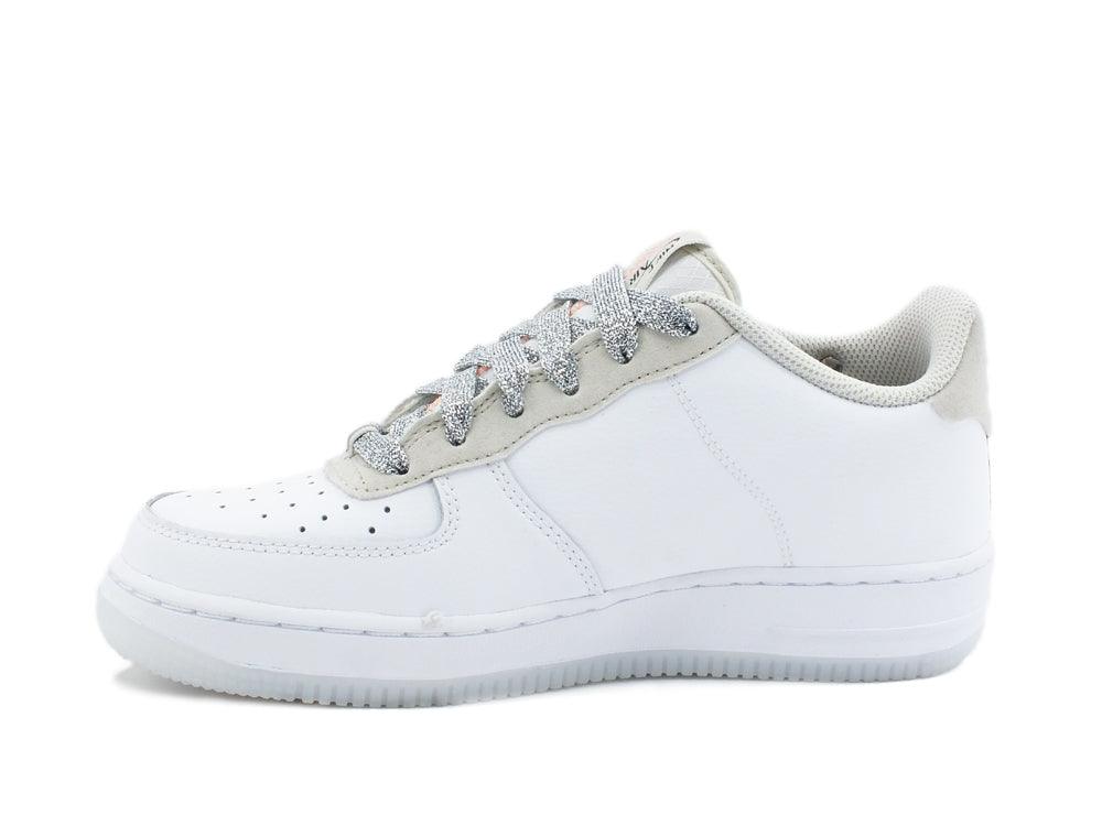 CUSTOM / NIKE Air Force 1 LV8 3 (GS) Sneaker Custom White Silver CD7409 100 - Sandrini Calzature e Abbigliamento