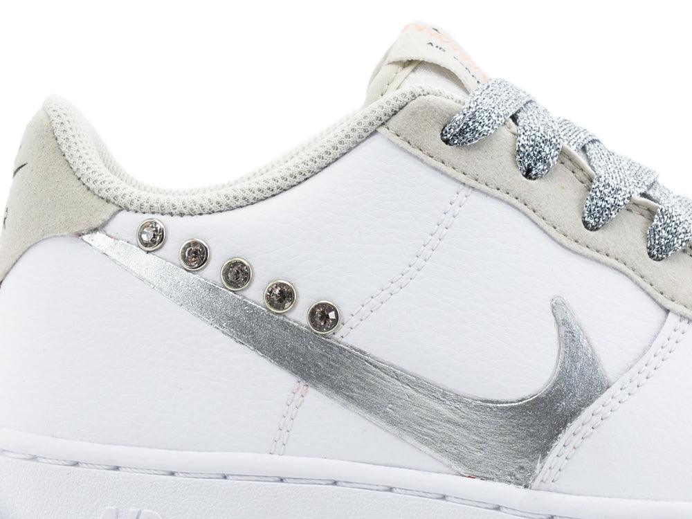 CUSTOM / NIKE Air Force 1 LV8 3 (GS) Sneaker Custom White Silver CD7409 100 - Sandrini Calzature e Abbigliamento