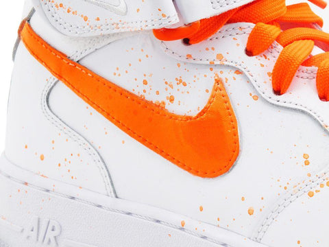 CUSTOM / NIKE Air Force 1 Mid (GS) Sneaker AF1 White Orange 314195 113 - Sandrini Calzature e Abbigliamento