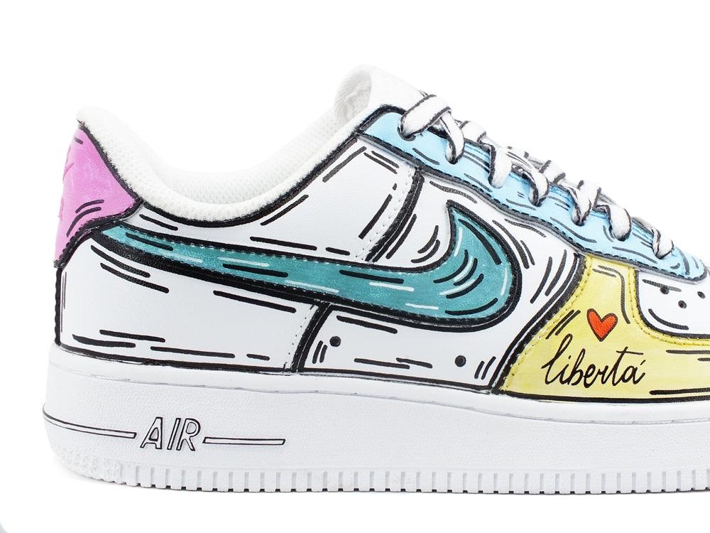 CUSTOM / NIKE Air Force 1 Sneaker AF1 Cartoon Comics - Sandrini Calzature e Abbigliamento