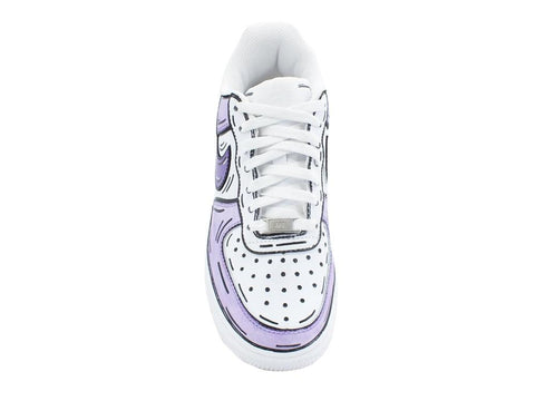 CUSTOM / NIKE Air Force 1 Sneaker AF1 Cartoon Comics White Lilac Purple 315115-112 - Sandrini Calzature e Abbigliamento