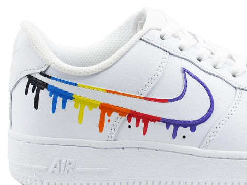 CUSTOM / NIKE Air Force 1 Sneaker AF1 Rainbow White Multicolor 315115-112 - Sandrini Calzature e Abbigliamento