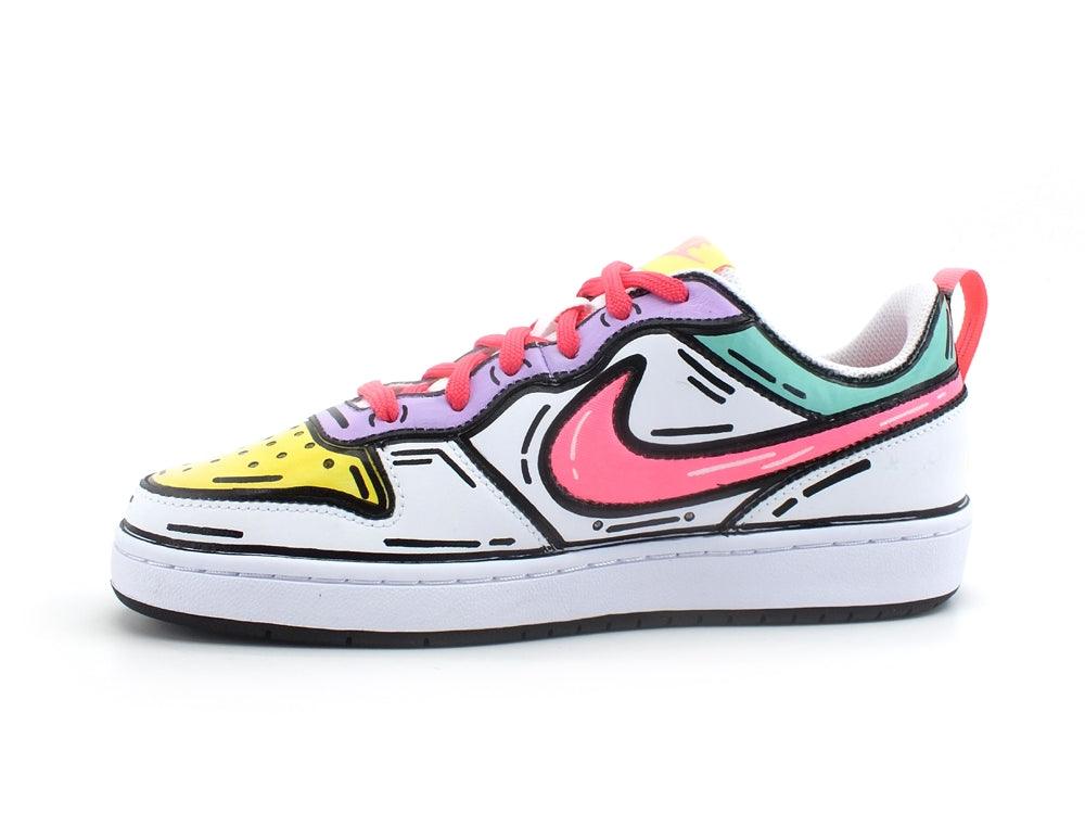 CUSTOM / NIKE Court Boroungh Low 2 GS Comics Sneaker - Sandrini Calzature e Abbigliamento