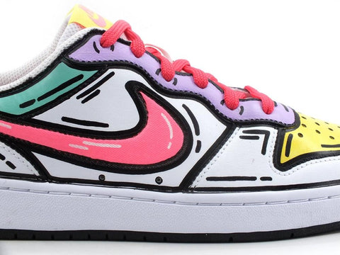 CUSTOM / NIKE Court Boroungh Low 2 GS Comics Sneaker - Sandrini Calzature e Abbigliamento