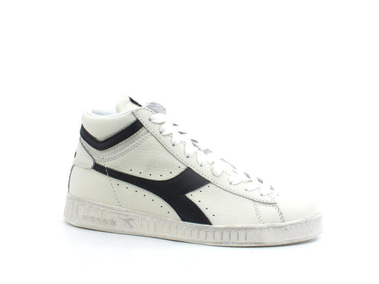 DIADORA Game L High Waxed Sneaker White Black 501.17830001 - Sandrini Calzature e Abbigliamento