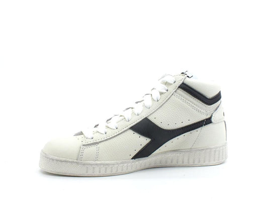 DIADORA Game L High Waxed Sneaker White Black 501.17830001 - Sandrini Calzature e Abbigliamento