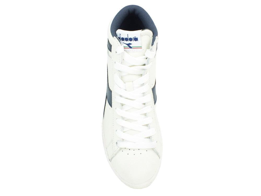 DIADORA Game L High Waxed White Blue 501.159657 - Sandrini Calzature e Abbigliamento