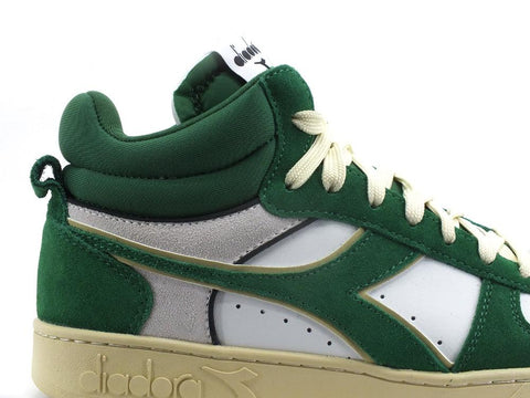 DIADORA Magic Basket Demi Cut Suede Sneaker Green Amazon White 501.17856301 - Sandrini Calzature e Abbigliamento