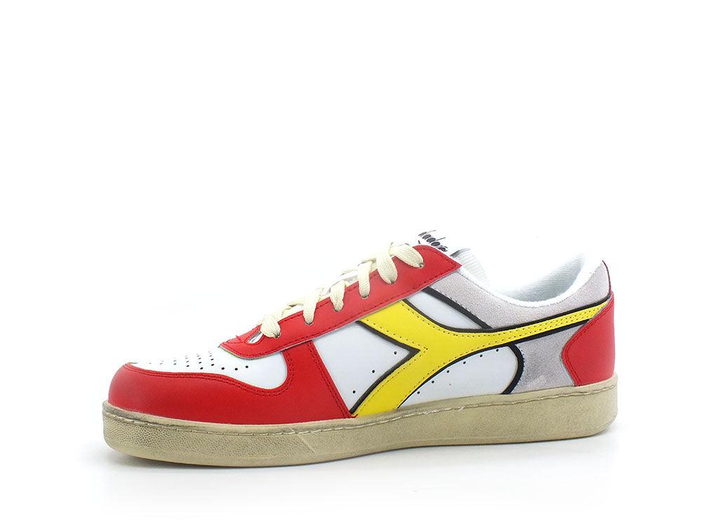 DIADORA Magic Basket Low Icona Sneaker White Red Italy 501.17773001 - Sandrini Calzature e Abbigliamento