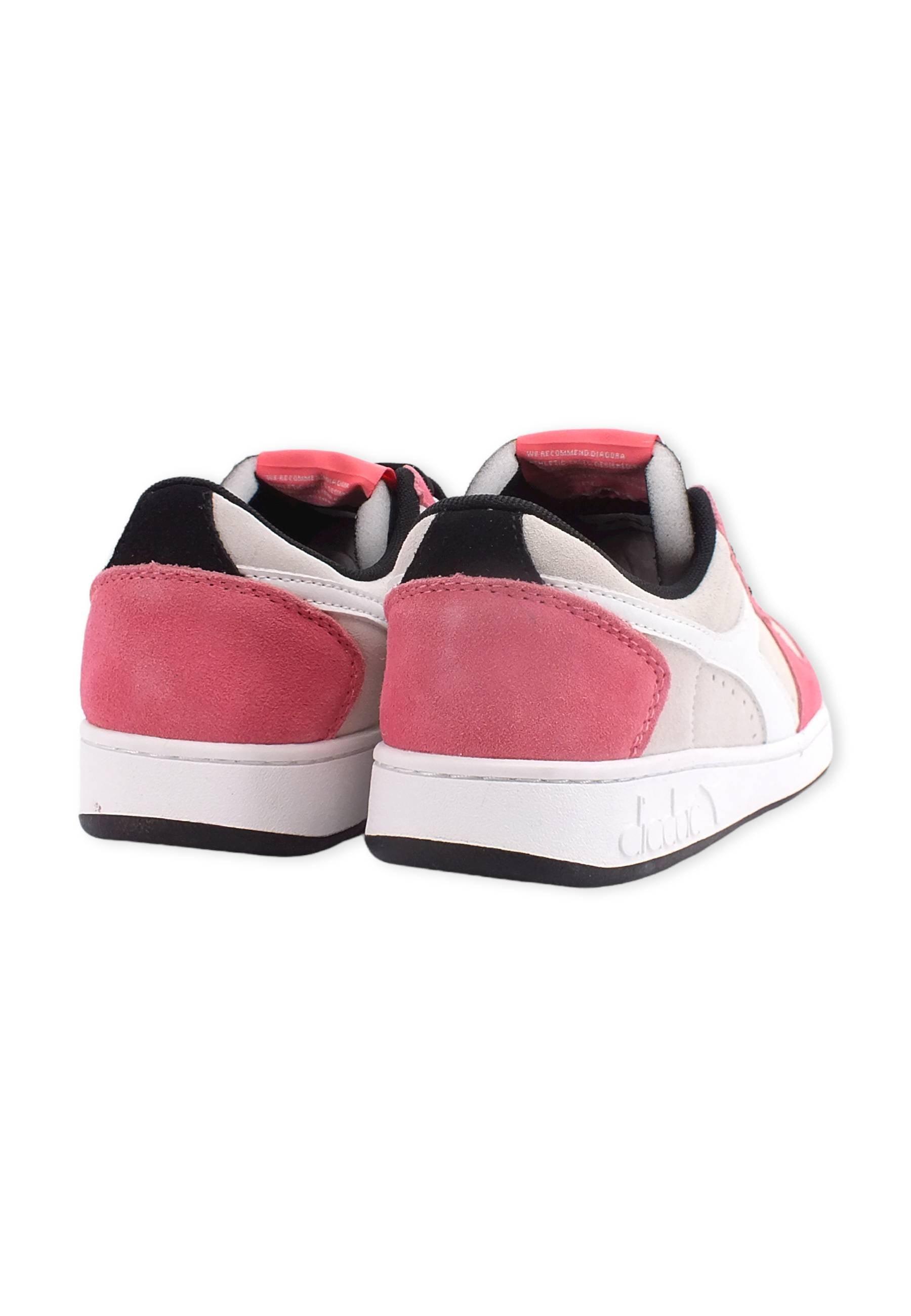 DIADORA Magic Basket Low Sneaker Donna White Tea Rose Black 501.179014C9996 - Sandrini Calzature e Abbigliamento