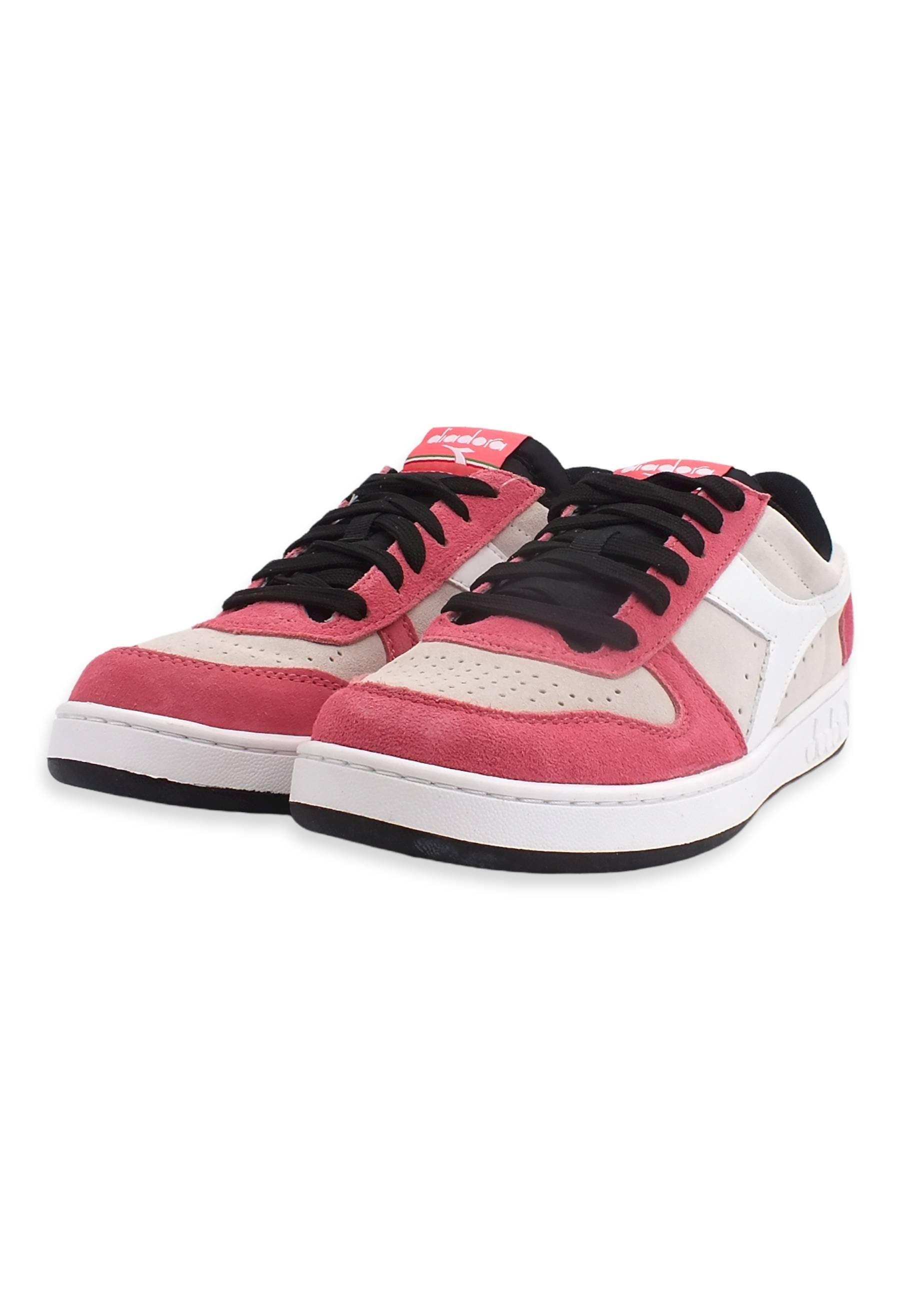 DIADORA Magic Basket Low Sneaker Donna White Tea Rose Black 501.179014C9996 - Sandrini Calzature e Abbigliamento