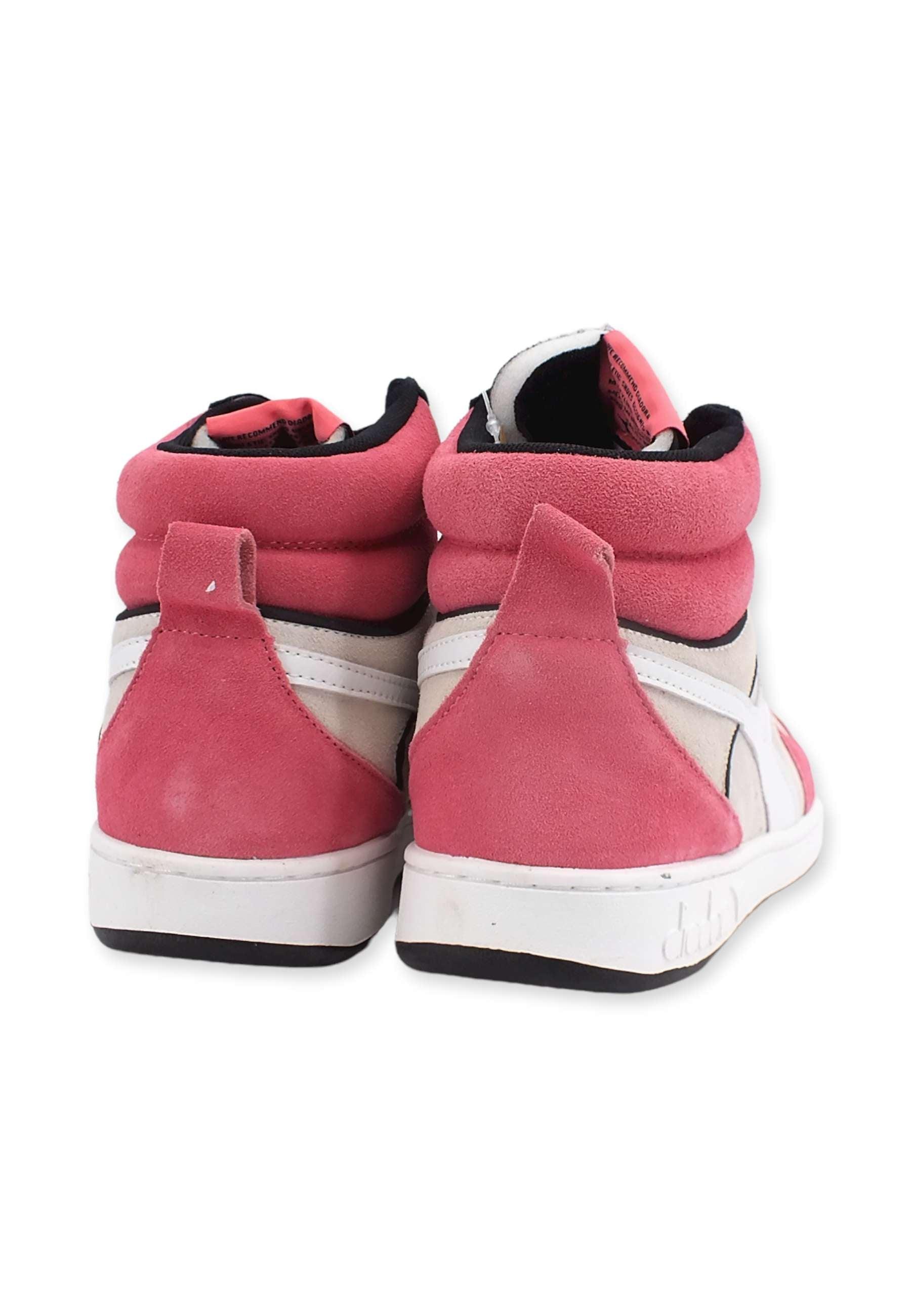 DIADORA Magic Basket Mid Sneaker Donna White Tea Rose Black 501.179011C9996 - Sandrini Calzature e Abbigliamento