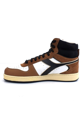 DIADORA Magic Basket Mid Sneaker Uomo Beaver Fur White Black 501.179004D0098 - Sandrini Calzature e Abbigliamento