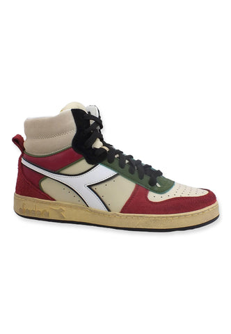 DIADORA Magic Basket Mid Sneaker Uomo Beige Cream Rhubarb Black 501.179008C9986 - Sandrini Calzature e Abbigliamento