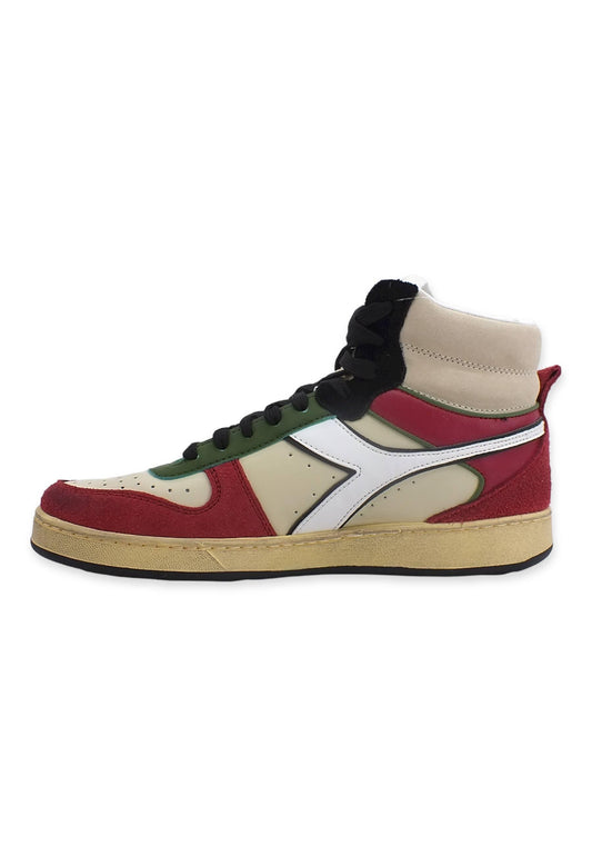 DIADORA Magic Basket Mid Sneaker Uomo Beige Cream Rhubarb Black 501.179008C9986 - Sandrini Calzature e Abbigliamento