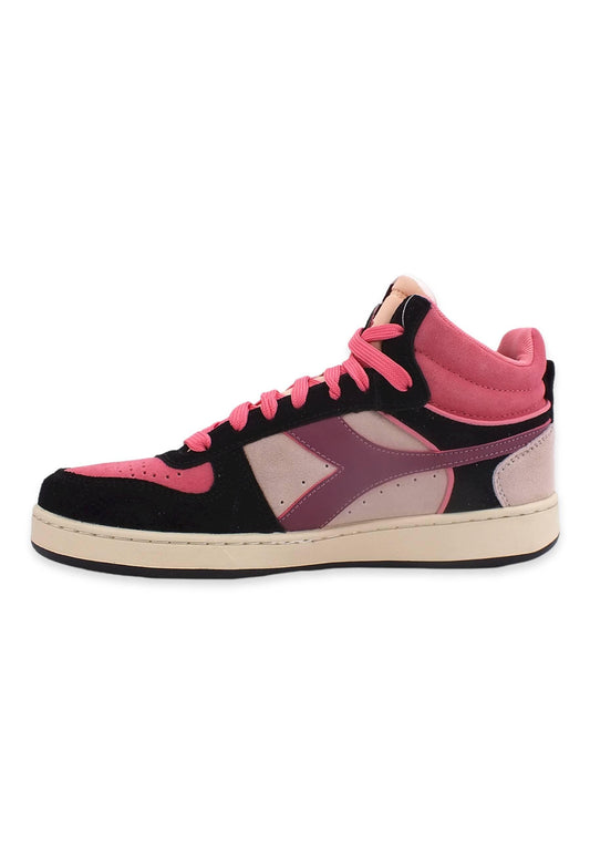 DIADORA Magic Basket Sneaker Donna Rosa Peony Silver Black Tea 501.179012D0111 - Sandrini Calzature e Abbigliamento