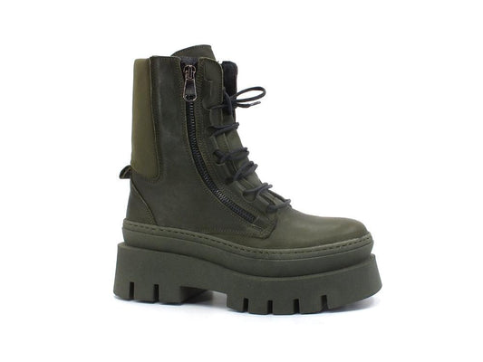 DIVINE FOLLIE Anfibio Combact Lacci Verde H19C - Sandrini Calzature e Abbigliamento