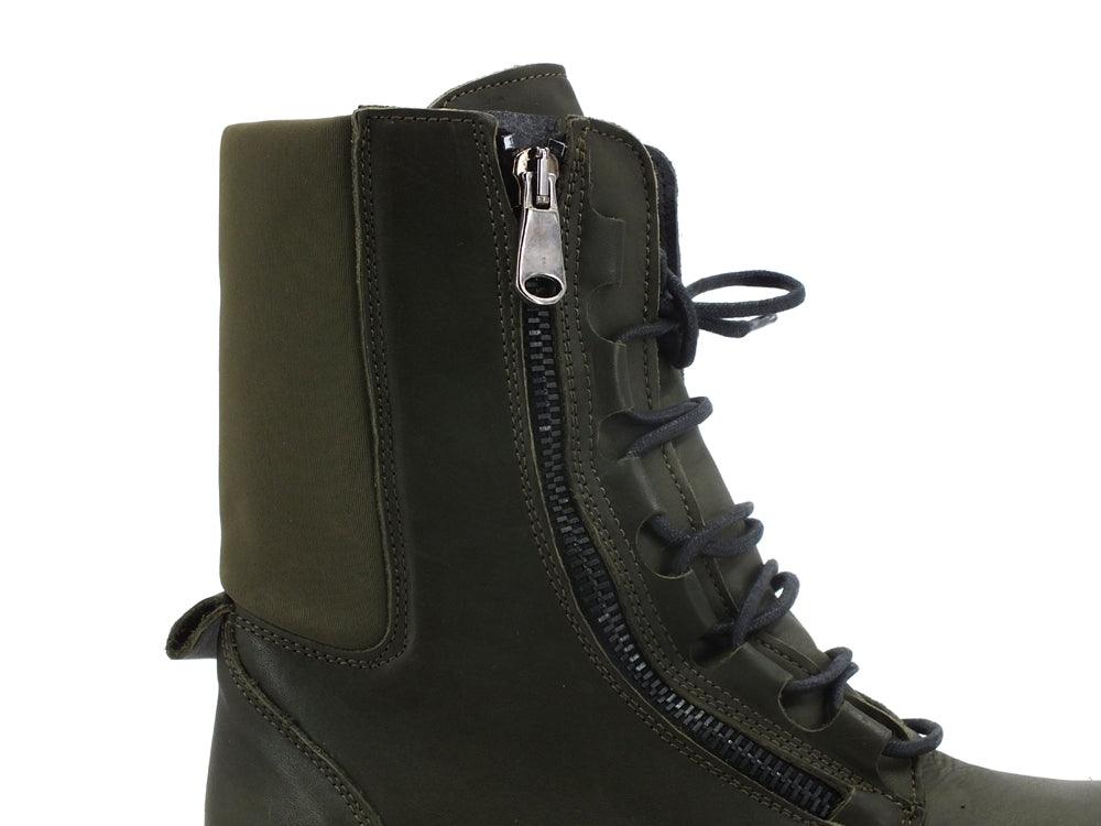 DIVINE FOLLIE Anfibio Combact Lacci Verde H19C - Sandrini Calzature e Abbigliamento