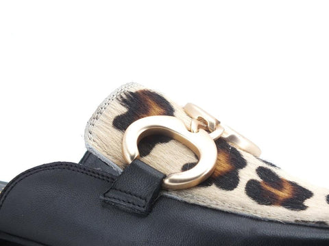 DIVINE FOLLIE Ciabatta Sabot Animalier Leopard Nero 832-30 - Sandrini Calzature e Abbigliamento