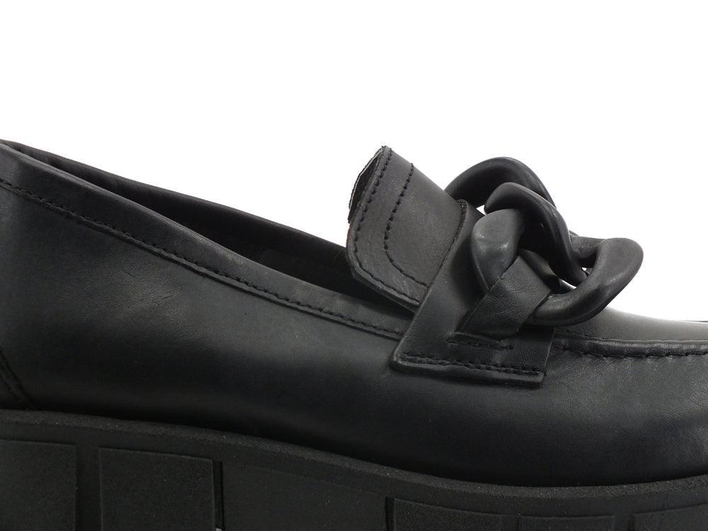 DIVINE FOLLIE Mocassino Carrarmato Catena Black DF2150 - Sandrini Calzature e Abbigliamento