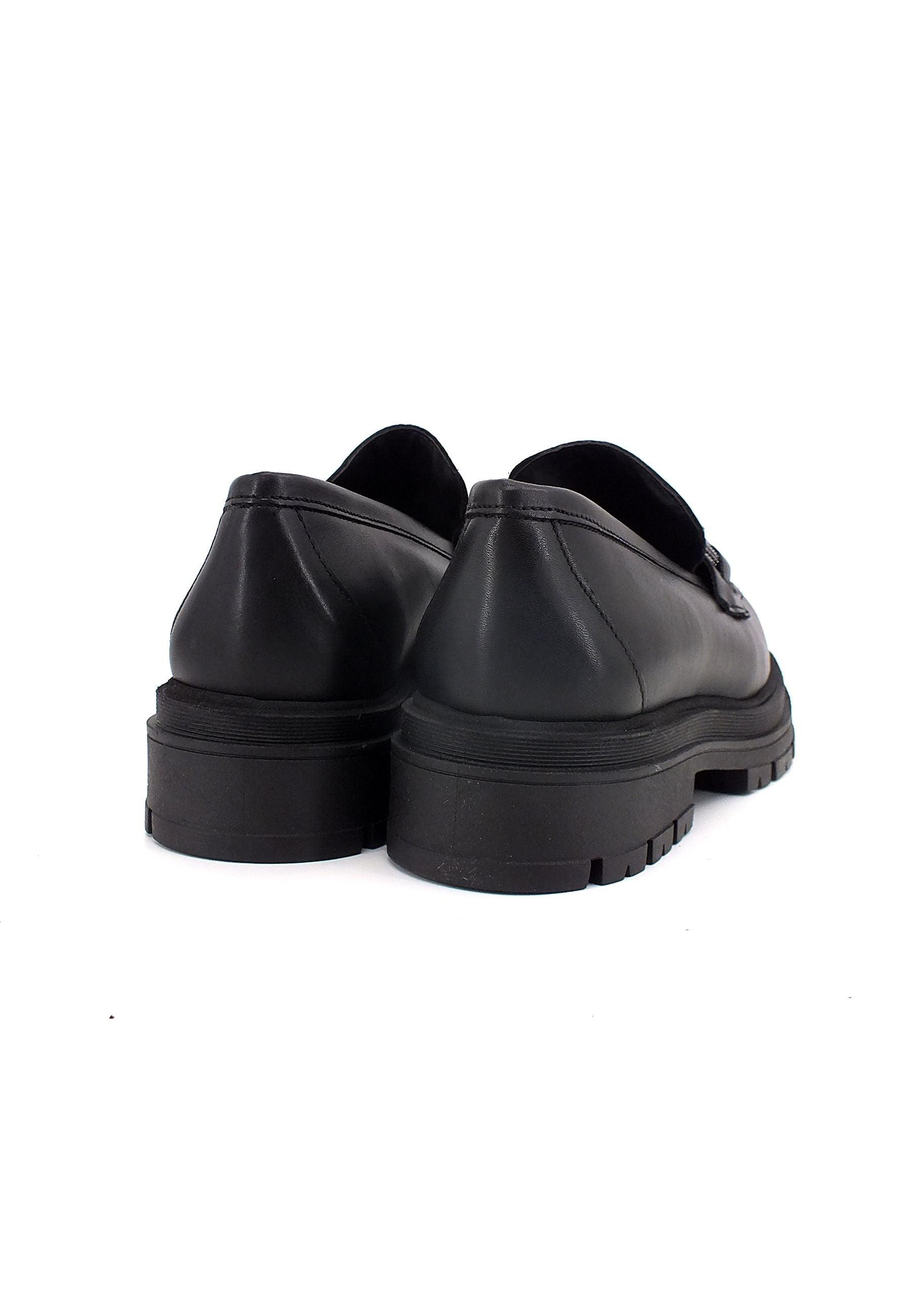 DIVINE FOLLIE Mocassino Combat Donna Nero DF2234 - Sandrini Calzature e Abbigliamento