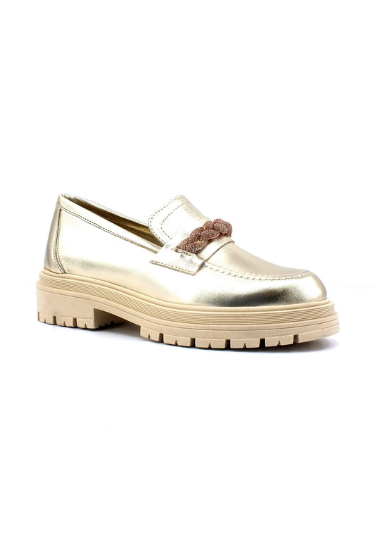DIVINE FOLLIE Mocassino Donna Oro Platino DF2305 - Sandrini Calzature e Abbigliamento
