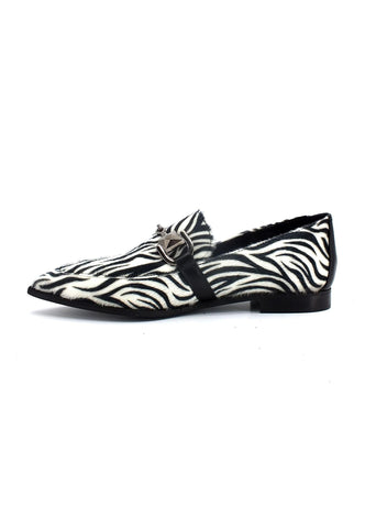 DIVINE FOLLIE Mocassino Donna Zebra Bianco 835-25P - Sandrini Calzature e Abbigliamento