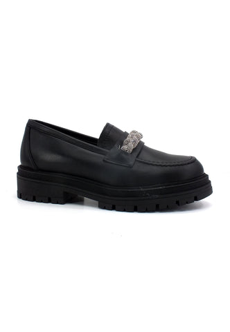 DIVINE FOLLIE Mocassino Intreccio Donna Nero DF2303 - Sandrini Calzature e Abbigliamento