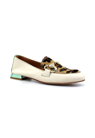 DIVINE FOLLIE Mocassino Leopard Donna Beige Crudo 175-16F - Sandrini Calzature e Abbigliamento