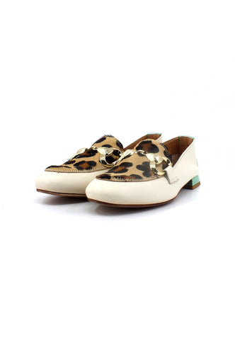 DIVINE FOLLIE Mocassino Leopard Donna Beige Crudo 175-16F - Sandrini Calzature e Abbigliamento