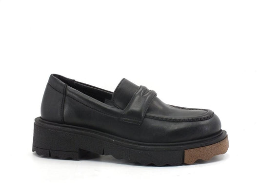 DIVINE FOLLIE Mocassino Pelle Bicolor Nero BR07 - Sandrini Calzature e Abbigliamento