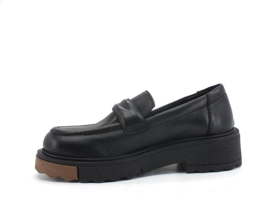 DIVINE FOLLIE Mocassino Pelle Bicolor Nero BR07 - Sandrini Calzature e Abbigliamento