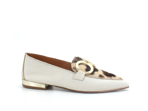 DIVINE FOLLIE Mocassino Punta Animalier Leopard White 901-01F - Sandrini Calzature e Abbigliamento
