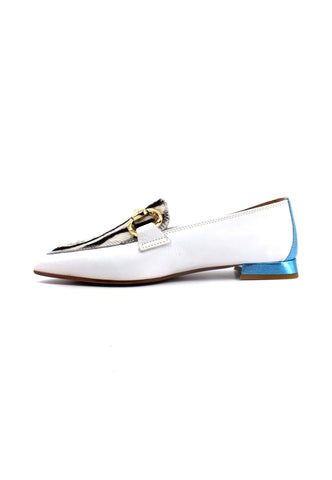 DIVINE FOLLIE Mocassino Punta Donna Zebra Bianco 901-20F - Sandrini Calzature e Abbigliamento