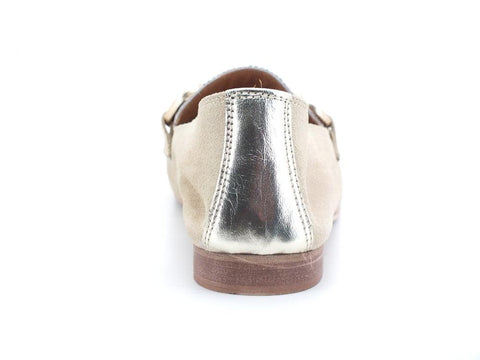 DIVINE FOLLIE Mocassino Suede Lamè Animalier Leopard Beige Oro 175-01 - Sandrini Calzature e Abbigliamento