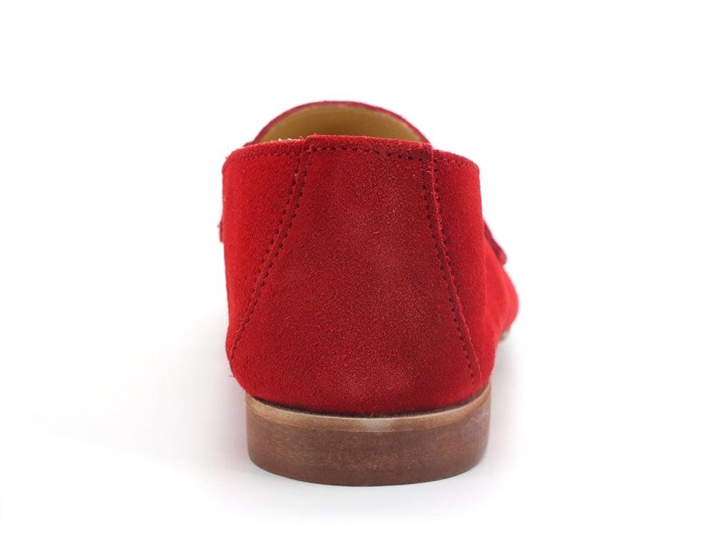 DIVINE FOLLIE Mocassino Suede Morsetto Gold Rosso 25-FM - Sandrini Calzature e Abbigliamento