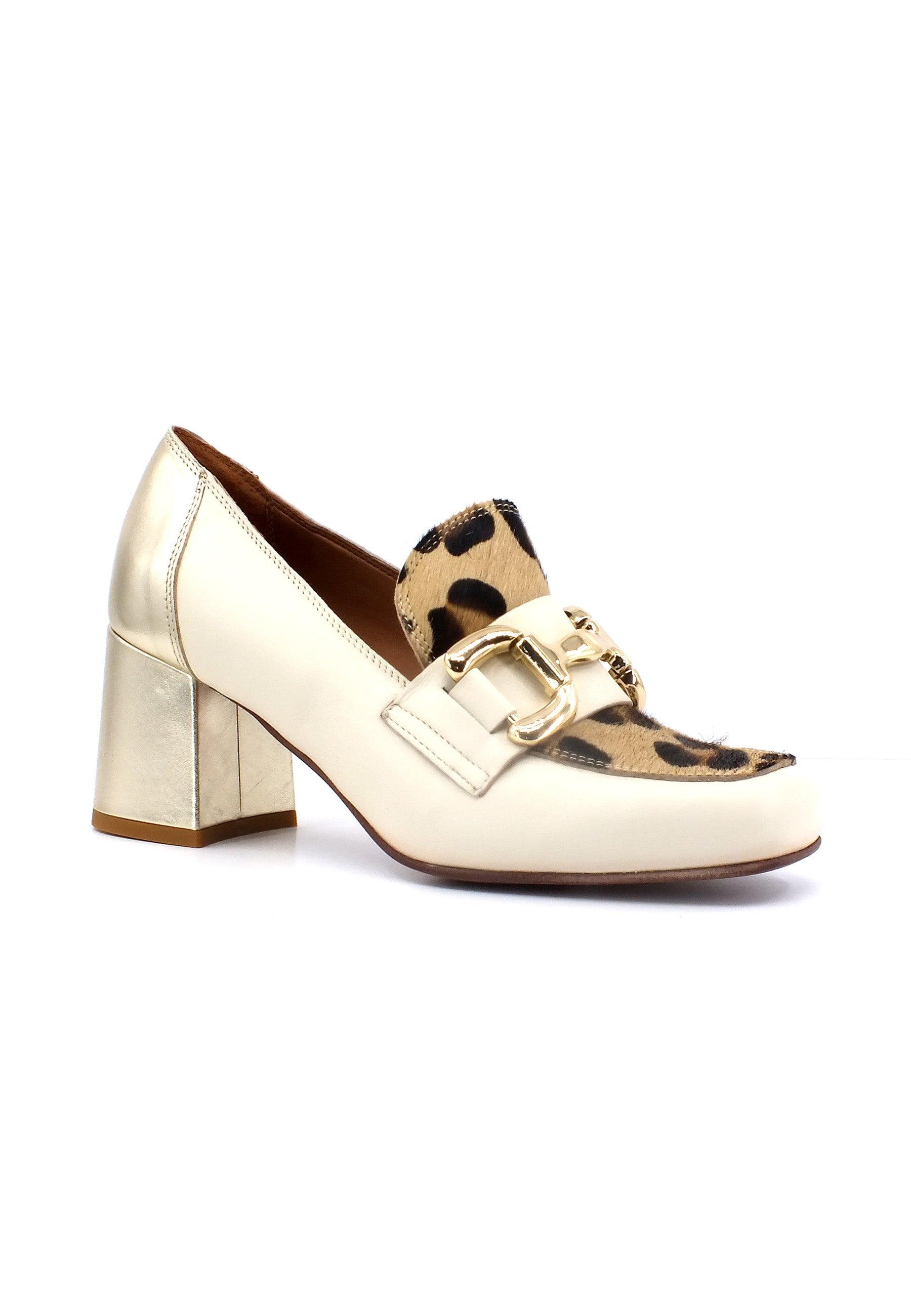 DIVINE FOLLIE Mocassino Tacco Donna Leo Crudo 5617-02F - Sandrini Calzature e Abbigliamento