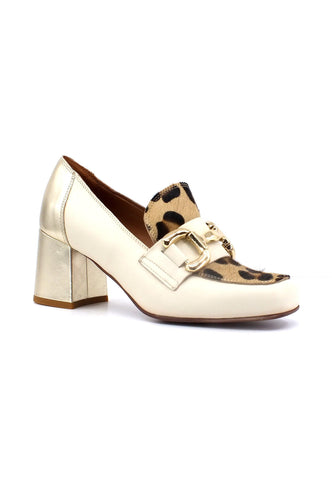 DIVINE FOLLIE Mocassino Tacco Donna Leo Crudo 5617-02F - Sandrini Calzature e Abbigliamento