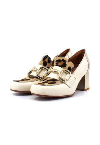 DIVINE FOLLIE Mocassino Tacco Donna Leo Crudo 5617-02F - Sandrini Calzature e Abbigliamento