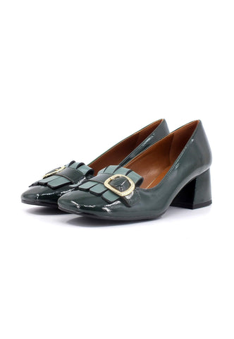 DIVINE FOLLIE Mocassino Tacco Donna Verde A141 - Sandrini Calzature e Abbigliamento