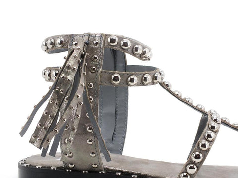 DIVINE FOLLIE Sandalo Listini Borchie Polvere Grigio 14-2063SACHA - Sandrini Calzature e Abbigliamento